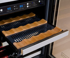 30" Wide FlexCount II Tru-Vino 30 Bottle/88 Can Three Zone Stainless Steel Side-by-Side Wine Refrigerator/Beverage Center