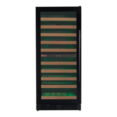 Reserva Series 119 Bottle 55" Tall Dual Zone Left Hinge Black Glass Wine Refrigerator