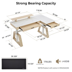 Ark Pro L-Shaped Standing Desk (Sintered Stone)