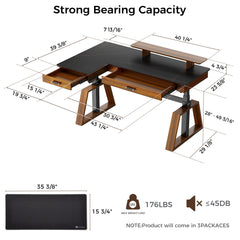 Ark Pro L-Shaped Standing Desk (Sintered Stone)