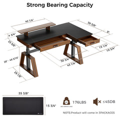 Ark Pro L-Shaped Standing Desk (Sintered Stone)