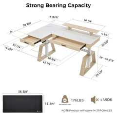 Ark Pro L-Shaped Standing Desk (Sintered Stone)