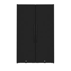 76.5" Tall Side-by-Side Wine Vault with Solid Black Doors