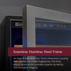 Reserva Series 326 Bottle 71" Tall Dual Zone Stainless Steel Side-by-Side Wine Refrigerator