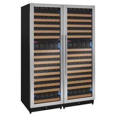 Reserva Series 344 Bottle Four Zone Side-by-Side Wine Refrigerators with Stainless Steel Doors