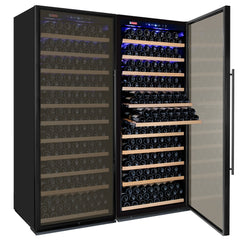 63" Wide Vite II Tru-Vino 554 Bottle Dual Zone Black Side-by-Side Wine Refrigerator