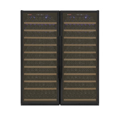 63" Wide Vite II Tru-Vino 554 Bottle Dual Zone Black Side-by-Side Wine Refrigerator