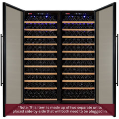 63" Wide Vite II Tru-Vino 554 Bottle Dual Zone Black Side-by-Side Wine Refrigerator