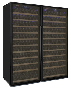 63" Wide Vite II Tru-Vino 554 Bottle Dual Zone Black Side-by-Side Wine Refrigerator