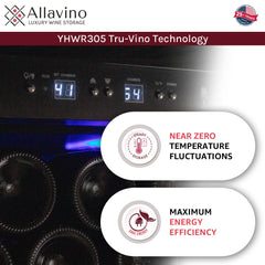 63" Wide Vite II Tru-Vino 554 Bottle Dual Zone Black Side-by-Side Wine Refrigerator