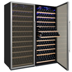 63" Wide Vite II Tru-Vino 554 Bottle Dual Zone Stainless Steel Side-by-Side Wine Refrigerator
