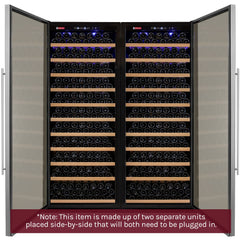 63" Wide Vite II Tru-Vino 554 Bottle Dual Zone Stainless Steel Side-by-Side Wine Refrigerator