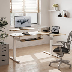 L-Shaped Standing Desk with Accessories Set (60"x23")