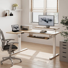 L-Shaped Standing Desk with Accessories Set (60"x23")
