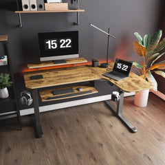 L-Shaped Standing Desk with Accessories Set (60"x23")