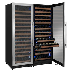 Reserva Series 317 Bottle 71" Tall Three Zone Stainless Steel Side-by-Side Wine Refrigerator