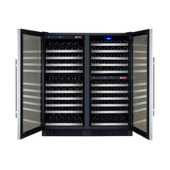 47" Wide FlexCount II Tru-Vino 249 Bottle Three Zone Stainless Steel Side-by-Side Wine Refrigerator