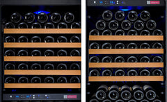 47" Wide FlexCount II Tru-Vino 349 Bottle Three Zone Black Side-by-Side Wine Refrigerator