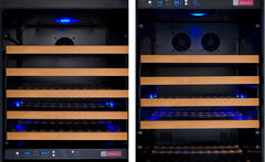 47" Wide FlexCount II Tru-Vino 349 Bottle Three Zone Black Side-by-Side Wine Refrigerator