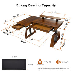Ark Pro L-Shaped Standing Desk (63"x23")