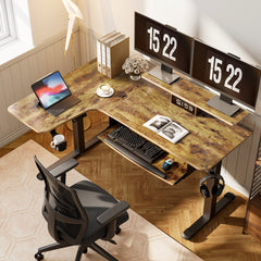 L-Shaped Standing Desk with Accessories Set (60"x23")