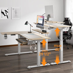 L-Shaped Standing Desk with Accessories Set (60"x23")