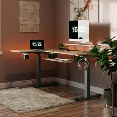 L-Shaped Standing Desk with Accessories Set (60"x23")