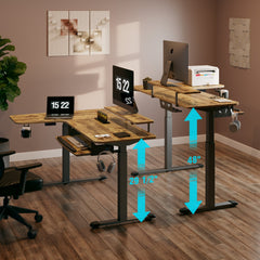 L-Shaped Standing Desk with Accessories Set (60"x23")