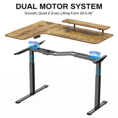 L-Shaped Standing Desk with Accessories Set (60"x23")