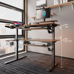 L-Shaped Standing Desk with Accessories Set (60"x23")
