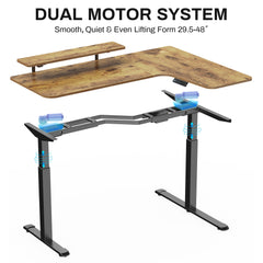 L-Shaped Standing Desk with Accessories Set (60"x23")