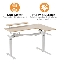 L-Shaped Standing Desk with Accessories Set (60"x23")
