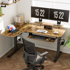L-Shaped Standing Desk with Accessories Set (60"x23")