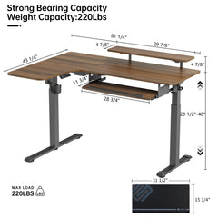 L-Shaped Standing Desk with Accessories Set (60"x23")