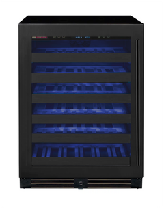 Reserva Series 50 Bottle 34" Tall Single Zone Left Hinge Black Stainless Steel Wine Cooler Refrigerator