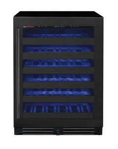 Reserva Series 50 Bottle Single Zone Built-in Luxury Wine Refrigerator with Black Stainless Steel Door - Right Hinge