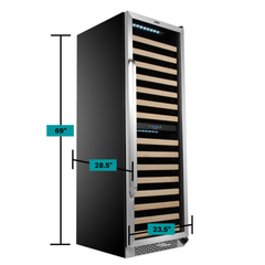 Whynter - 164 Bottle Built-in Stainless Steel Dual Zone Compressor Wine Refrigerator | BWR-1642DZ