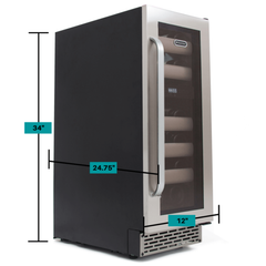 Whynter - 166 Bottle Built-in Stainless Steel Compressor Wine Refrigerator | BWR-1662SD