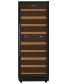 24" Wide Vite II Tru-Vino 99 Bottle Dual Zone Black Right Hinge Wine Refrigerator