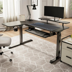 L-Shaped Standing Desk with Accessories Set (60"x23")