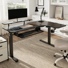 L-Shaped Standing Desk with Accessories Set (60"x23")