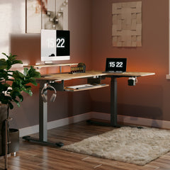 L-Shaped Standing Desk with Accessories Set (60"x23")