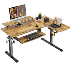 L-Shaped Standing Desk with Accessories Set (60"x23")