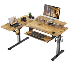 L-Shaped Standing Desk with Accessories Set (60"x23")
