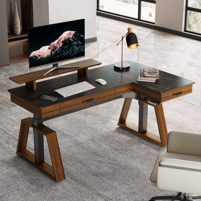 Ark Pro L-Shaped Standing Desk (Sintered Stone)