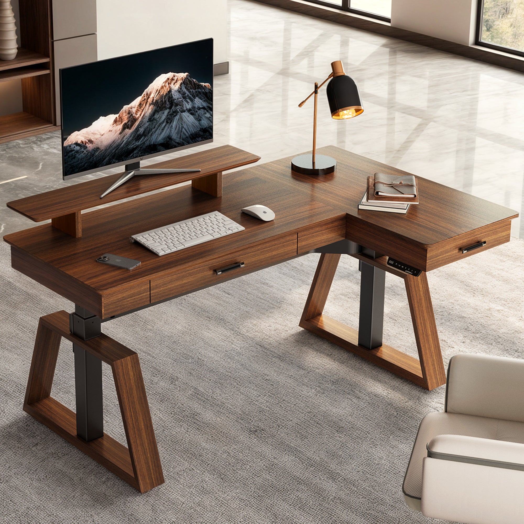Ark Pro L-Shaped Standing Desk (63"x23")