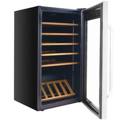 Whynter - 34 Bottle Freestanding Stainless Steel Refrigerator with Display Shelf and Digital Control | FWC-341TS