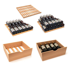76.5" Tall Side-by-Side Wine Vault with Solid Black Doors