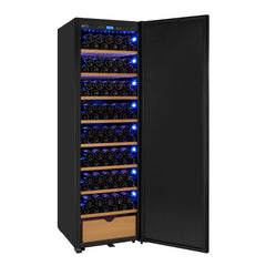 76.5" Tall Single Zone Wine Vault with Solid Black Right Hinge Door