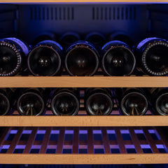 76.5" Tall Side-by-Side Wine Vault with Solid Black Doors
